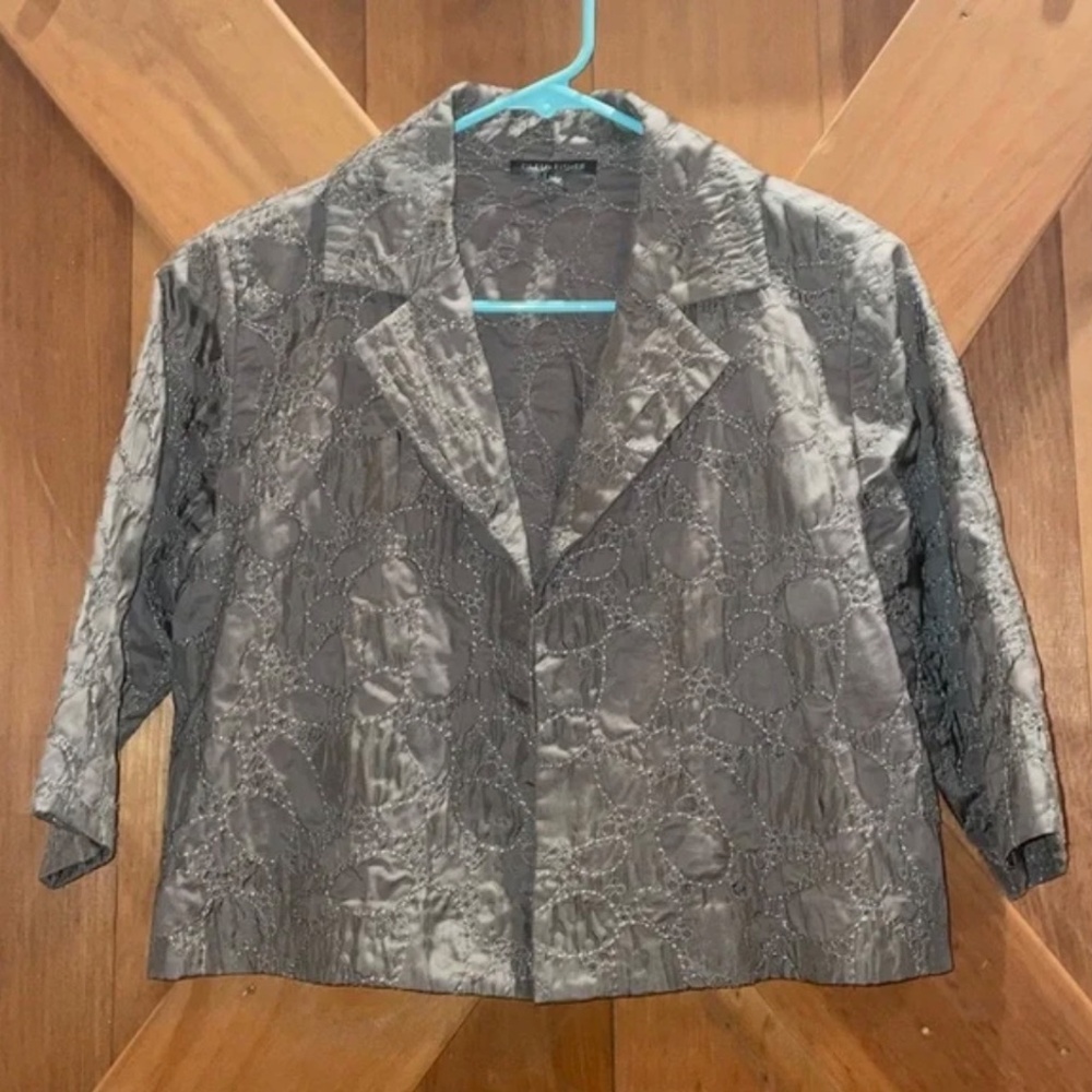 Eileen Fisher Slow Stitch Bolero Jacket XS